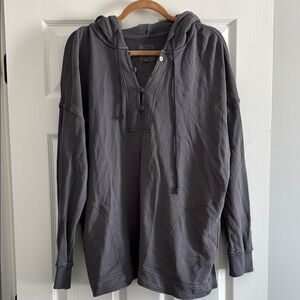 Casual Gray Button-Up Hoodie